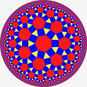 Rhombitriheptagonal tiling of the hyperbolic plane - seen in the Poincaré disk model